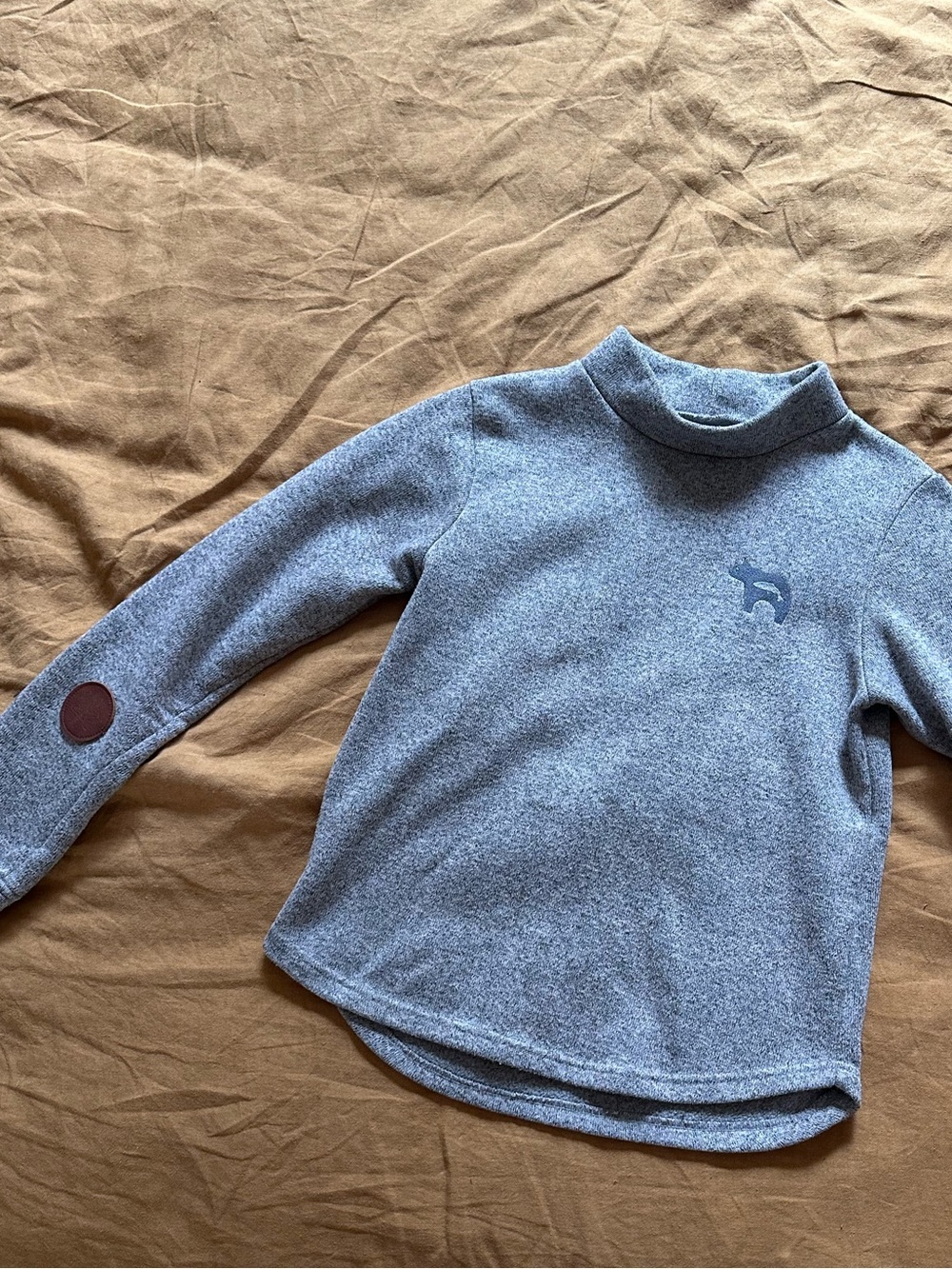 Salmon Sisters Light Gray Mock Neck Pullover Sweatshirt